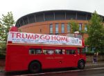 Trump Go Home bus hits Salford